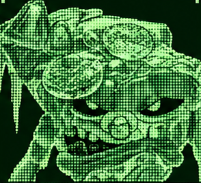 Freezer Burn, the frozen Slice Age, in green bitmap